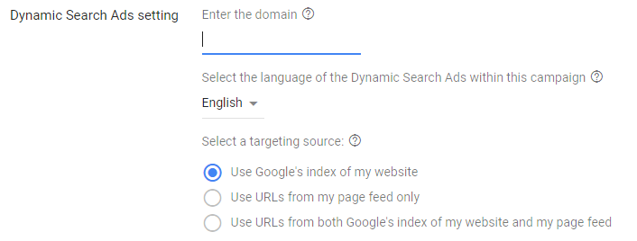 8. Dynamic Search Ad Setting
